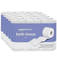 Amazon Basics 2-Ply Toilet Paper, Unscented, 30 Rolls (5 Packs of 6), White (Previously Solimo)