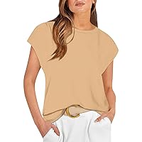 Tank Top for Women Fashion Cap Sleeve Crew Neck Womens Summer Tops Casual Comfort Lightweight Oversized Tshirts