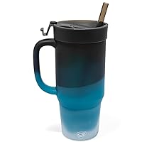 Silipint: Humbler 32oz - Moon Beam - Silicone Handled Tumbler w/Lid & Straw, Unbreakable, Hot/Cold Drinks, Dishwasher-Microwave-Freezer-Oven Safe