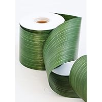 Party Spin Ti Leaf Aspidistra Variegated Ribbon, Solid Green, 4-inch, 50-Yard