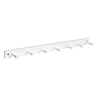 Spectrum Diversified Wall-Mounted 7 Peg Wood, Hat Organizer & Coat Hanger for Entryway or Closet Bathroom Storage Racks for Towels & Bath Robes, 7-Hook, White