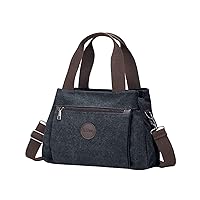 Women's Vintage Canvas Hobo Handbags Work Shoulder Crossbody Bag Tote Purses Multi-pocket Handbags