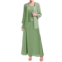SERYO Mother of The Bride Dresses Lace Mother of The Groom Dresses with Jacket Grass Green US26W