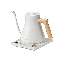 Electric Kettles, INTASTING Gooseneck Electric Kettle, ±1℉ Temperature Control, Stainless Steel Inner, Quick Heating, for Pour Over Coffee, Brew Tea, Boil Hot Water, 0.9L White