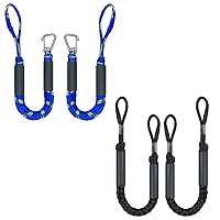 2FT*2 Pack +2.5FT*2 Bungee Boat Dock Line with Stainless Steel Clip Boat Accessories…