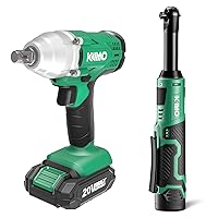 KIMO 20V Cordless Impact Wrench 1/2 inch, 2832In-Lbs & High Torque 3400 IPM 3/8