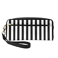 Black And-White Stripes Print Cosmetic Bag,Portable Cosmetic Bag,Zipper Travel Toiletry Bag,Travel Makeup Bag