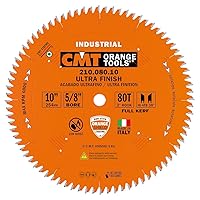 CMT 210.080.10 Industrial Fine Cut-Off Saw Blade, 10-Inch x 80 Teeth 38° ATB Grind with 5/8-Inch Bore, PTFE Coating