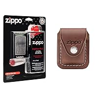 24651 All-in-One Kit Silver + Zippo Brown Lighter Pouch
