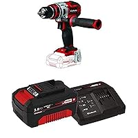 Einhell TE-CD Power X-Change 18-Volt Cordless Brushless 1/2-Inch Variable Speed Drill/Driver, 531 In-Lbs Torque, 1800 RPM Max, Handle, Belt Clip, LED Light, Kit (w/ 3.0-Ah Battery + Fast Charger)