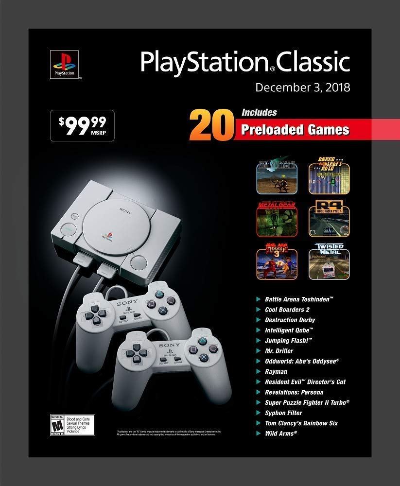 Sony PlayStation Classic Console Holiday 20 Games Bonus Bundle