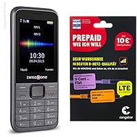 Swisstone SC 560 - Dual SIM Mobile Phone with Colour Display & Congstar Prepaid as I Want [SIM, Micro SIM and Nano SIM] - Your Choice Mix in Best D-Network Quality incl. 10 EUR Start Credit