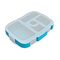 Bentgo® Kids Tray with Transparent Cover - Reusable, BPA-Free, 5-Compartment Meal Prep Container with Built-In Portion Control for Healthy Meals At Home & On the Go (Confetti Edition - Abyss Blue)