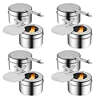 Fasmov 8 Pack Chafing Fuel Holder, Stainless Steel Fuel Holders with Safety Cover, Fuel Holder Canned Heat Holder for Chafing Dish, Canned Heat Fuel Box for Buffet Barbecue Parties Chafing Dish Buffet
