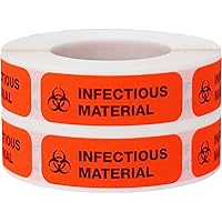 Infectious Material Medical Healthcare Labels, 0.5 x 1.5