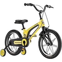 14 Inch Kids Bike for Girls and Boys Magnesium Alloy Frame with Auxiliary Wheel Kids Single Speed Cruiser Bicycle