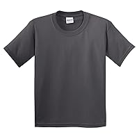 Gildan boys Heavy Cotton T-Shirt(G500B)-CHARCOAL-M