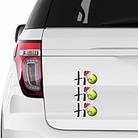 HO HO HO Tennis Christmas Hat Sticker, Tennis Vinly Decal for Cars Laptops, Windows, Walls, Fridge, Toilet and More - Sport Theme Stickers 11in
