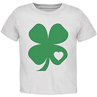 Old Glory St. Patrick's Day - Shamrock Heart Toddler T-Shirt - 4T White
