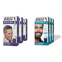 Touch of Gray, Mens Hair Color Kit with Comb Applicator for Easy Application & Mustache & Beard, Beard Dye for Men with Brush Included for Easy Application