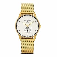 PAUL HEWITT Unisex Analogue Quartz Watch with Stainless Steel Strap PH-M1-G-W-4M, White/Gold, Strap