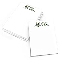 321Done Greenery Note Cards - 5x7 (Set of 50) Blank Greenery Cards - Thick, Heavy Cardstock - Pretty, Cute Simple Green Leaves Design on White - No Envelopes - Made in The USA