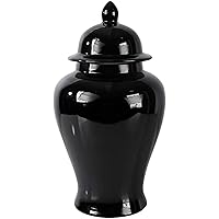 Decorative Jar Ginger Jar Vase Decor Black Ceramics Ginger Jar Vase with Lid Traditional Decorative Porcelain Jars Temple Jar Flower Vases Ginger Jars Storage Jar/a/21.5 * 40Cm-1