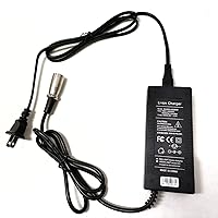 [Verified Fit] 36V Electric Bike Charger 3-Pin XLR, for Swagtron EB6 Fat-tire, Heybike Cityscape, Giant Bike, Ecotric Starfish Dolphin Peacedove 20