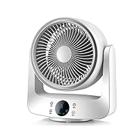 Remote Control Air Circulator Fan, Portable Ultra Quiet Table Fan Oscillating Turboforce High Velocity Stand Fan Whole Room-White-y 13 12 Inch