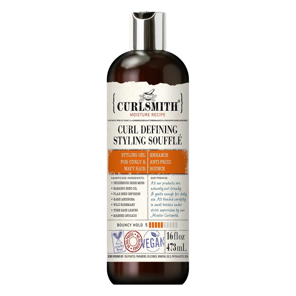 CURLSMITH - Curl Defining Styling Soufflé - Vegan Medium Hold Styling Gel for Wavy, Curly and Coily Hair (16oz)