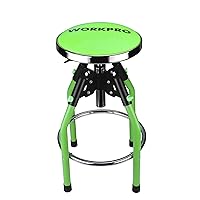WORKPRO Garage Bar Stool, Heavy Duty Adjustable Hydraulic Shop Stool, 29in to 33. 86in, 330-Pound Capacity, Green