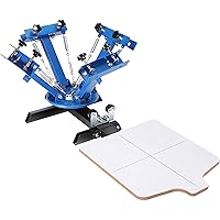 VEVOR Screen Printing Machine, 4 Color 1 Station, 360° Rotable Silk Screen Printing Press, 21.2 x 17.7in / 54 x 45cm Screen Printing Press, Dual-Layer Positioning Pallet for DIY T-Shirt Printing