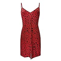 XJYIOEWT Black Going Out Dress,Women Leopard Print Dress Summer Camisole Dress Mini Elegant Casual Summer Cute Sundresse