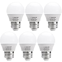 LH-BL-3W-5000k-6 G14(with UL Listed) 3W (25W Equivalent), LED Tiny, Small Night Bulbs 120V for Bedroom Ceiling Fan Table Lamp Light, 6 Count (Pack of 1), Daylight 5000K, E26 Base