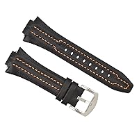 15 x 27MM LEATHER WATCH STRAP BAND COMPATIBLE WITH SEIKO SPORTURA SNL029P2 SNL021P1 BLACK