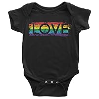 Threadrock Baby Gay Pride Rainbow Love Infant Bodysuit
