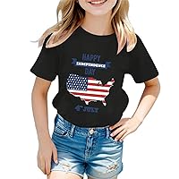 Kids 4th of July T-Shirt for 1-8 Years 3D Graphic Printed Tops Tee Novelty Short Sleeve Round Neck Independence Day Shirts Unisex,Fourth of July Toddler Boy,Toddler 4Th of July Shirt Black