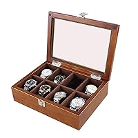 Watch Box Organizer Display Case Wooden Wristwatch Box Organizer for Men Organizer Glass 8 Watch Slots Favorite Jewelry Storage
