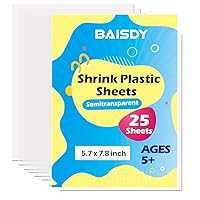 BAISDY 25Pcs Shrink Plastic Sheets for Crafts Heat Shrink Paper for Crafts Kids DIY Jewelry Making, 14.5x20cm