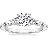 2.20Ct Round Cut Diamond Vintage Style Propose Ring For Her In 14K White Gold Plated