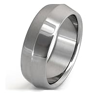 Knife-Edge Titanium Wedding Band Ring Polished