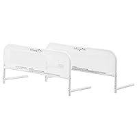 Lightweight Mesh Security Adjustable Bed Rail Double Pack With Breathable Mesh Fabric In White