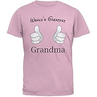 Mother's Day - World's Greatest Grandma Cartoon Pink Adult T-Shirt - 2X-Large