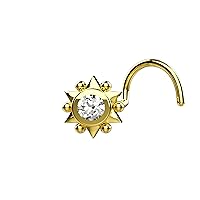 18K Gold Plated Nose Stud, Nostril Twinkle Star CZ Nose Piercing Jewelry, Tiny Nose Studs For Women