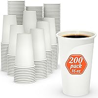 200 Count Coffee Cups 16 oz, Leak-Free Food Safe Paper Cups 16 oz, Hot Cups, Disposable Hot Coffee Cups 16oz