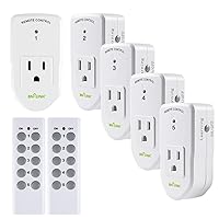 HBN Outdoor Indoor Wireless Remote Control 3-Prong Outlet Weatherproof  Heavy Duty 15 A Compact 1 Remote 1 Outlet with Remote 6-inch Cord 100ft  Range ETL Listed (Battery Included) 
