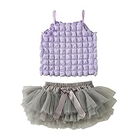Toddlers And Baby Girls' Sleeveless Top Lace Skirt Girls Clothes Outfit New Born Girl Outfits for