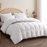 100% Viscose Made from Bamboo Comforter for Hot Sleepers- Breathable Cooling Silky Soft Duvet Insert Full Size-with 8 Corner Tabs- All Season Comforter (86x82 Inches, White)