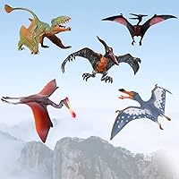 Pterodactyl Action Figures Realistic Flying Dinosaur Pteranodon Dino Toys  Pterosaur Model Toys Cake Toppers Set 