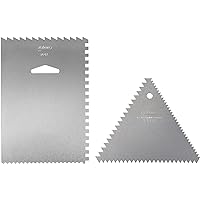 Ateco Decorating Comb & Icing Smoother, 4 Sided Baking Supplies, 6 x 3.75, Silver